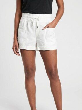 Athleta Cabo Linen 4" Shorts White - Size 0. Discontinued online.